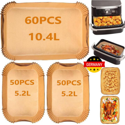 160 Stück Backpapier Heißluftfritteuse Airfryer Für Ninja AF500EU 10,4L 5,2+5,2L