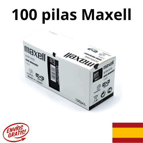 100 pilas 357 Maxell SR44W en blister desde España - Bild 1 von 2