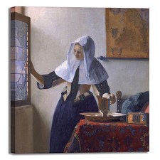 Vermeer donna con brocca d'acqua quadro stampa tela dipinto telaio arredo casa