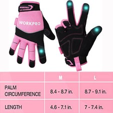 WORKPRO Safety Work Gloves M/L Touch Screen Terry Fabric Non-Slip for Women NEW
