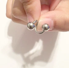 Smallest STIMULATING VCH TWISTER 14g ONLY 6mm Dia 6mm  Balls 316L Surgical Steel