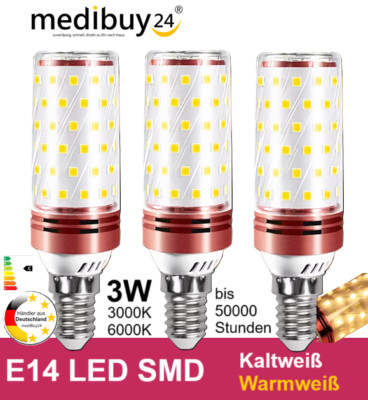 E14 LED SMD 3V 3000K Mais Glühbirne Birne Lampe Warmweiß Kaltweiß bis 50000 Std.