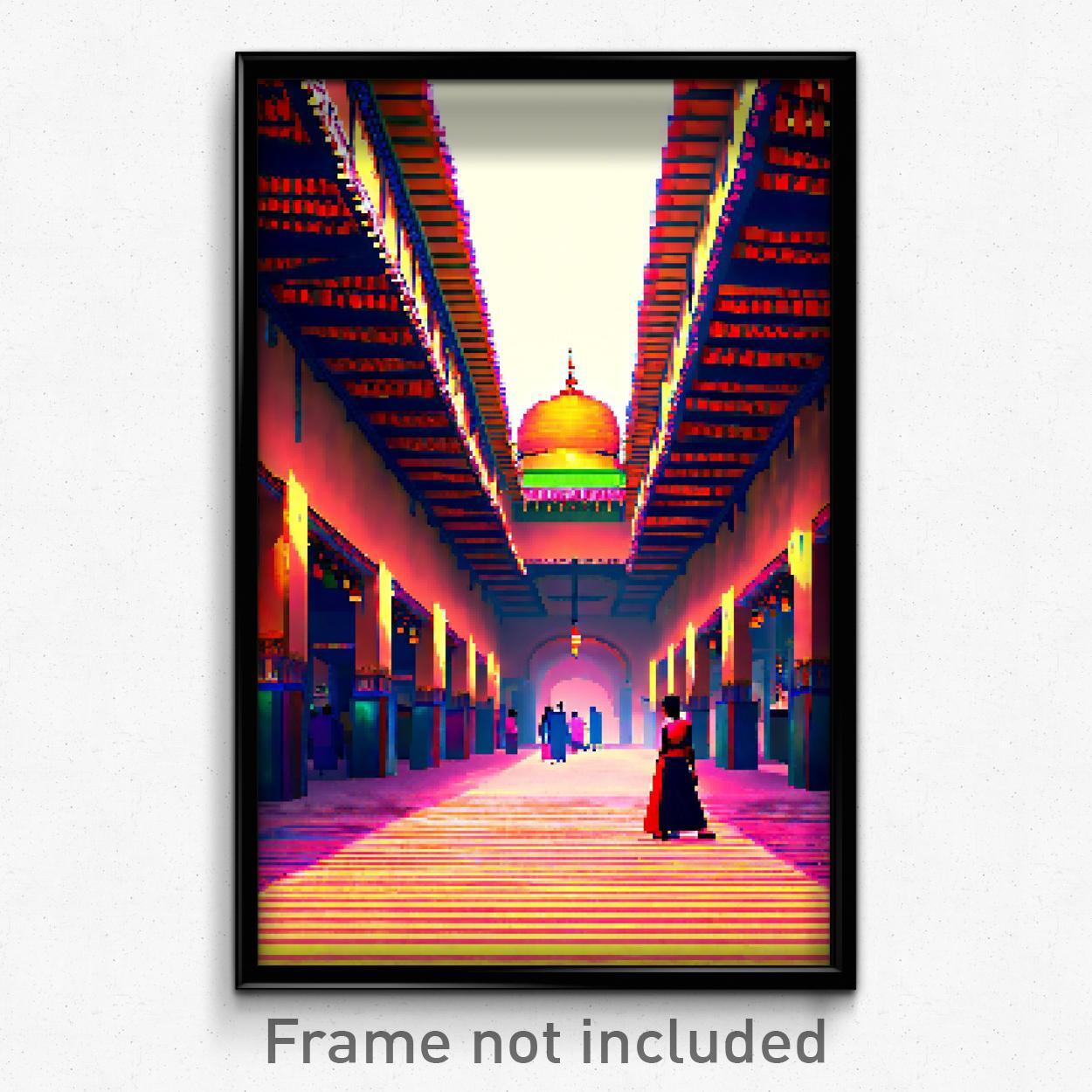 8 Bit Psychedelic Trippy Pixel Art Poster by Noted Bazaar