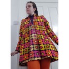 KNITTED CASUAL JACKET WITH SILK BACK SWINGING SIXTIES