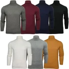 Mens Roll Neck Jumper Xact 100% Cotton Knitted Long Sleeve Polo Neck Sweater