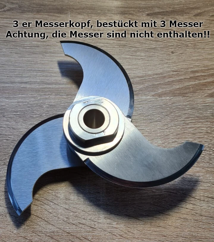 Der ALBEXKLUSIV 3er Kutter Messerkopf passend für den Beeketal BFK9 Kutter - Bild 2 von 4