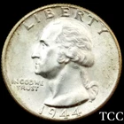 1944 WASHINGTON QUARTER ~ FANTASTIC UNCIRCULATED 25c SILVER COIN ~ TCC