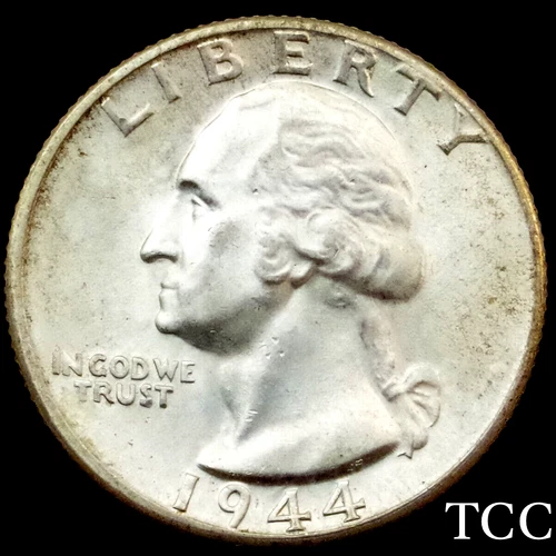 1944 WASHINGTON QUARTER ~ FANTASTIC UNCIRCULATED 25c SILVER COIN ~ TCC
