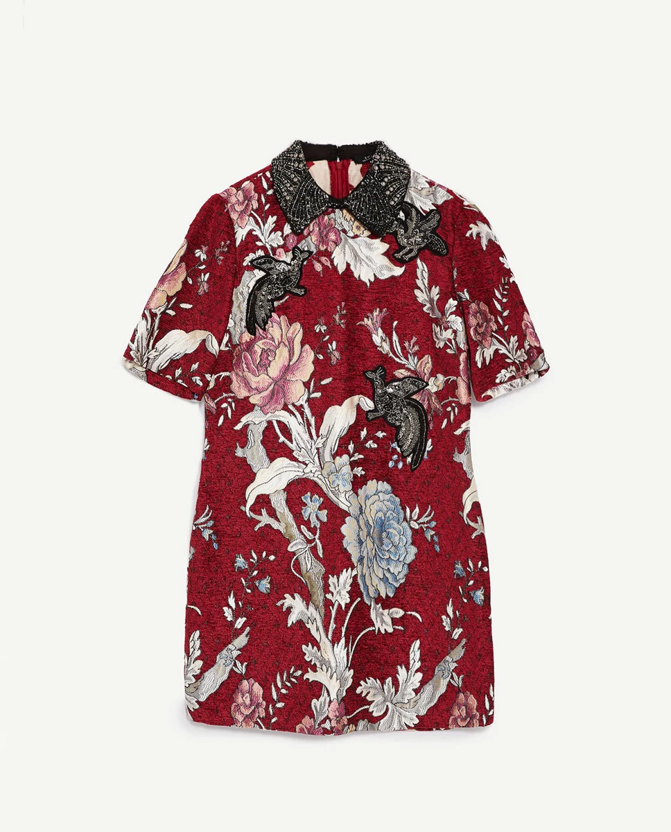 Jacquard patches dress by zara sales