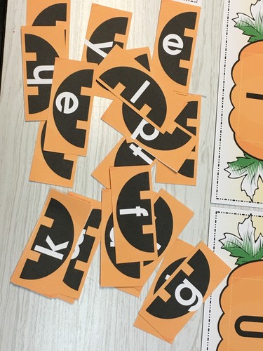Jack O Lantern - Uppercase Lower case Match Pumpkins - Laminated Activity Set - Picture 7 of 12