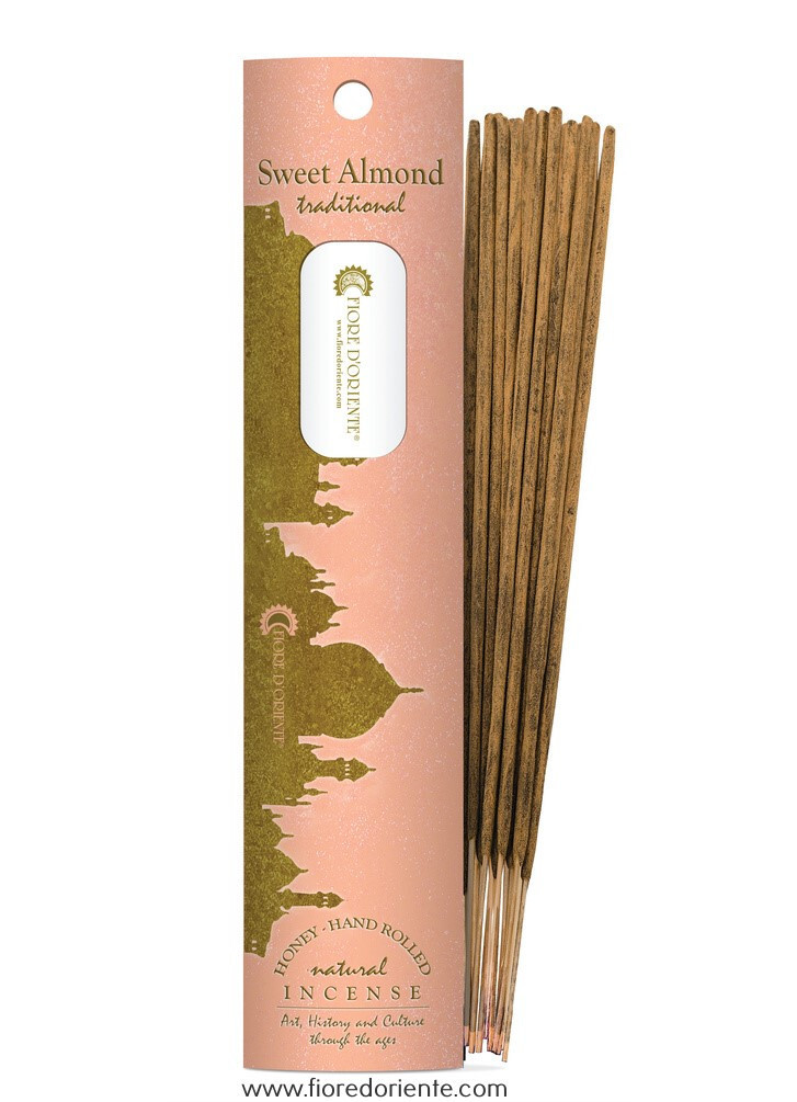 Sweet Almond Traditional Incense, Incenso Naturale, 10 Bastoncini