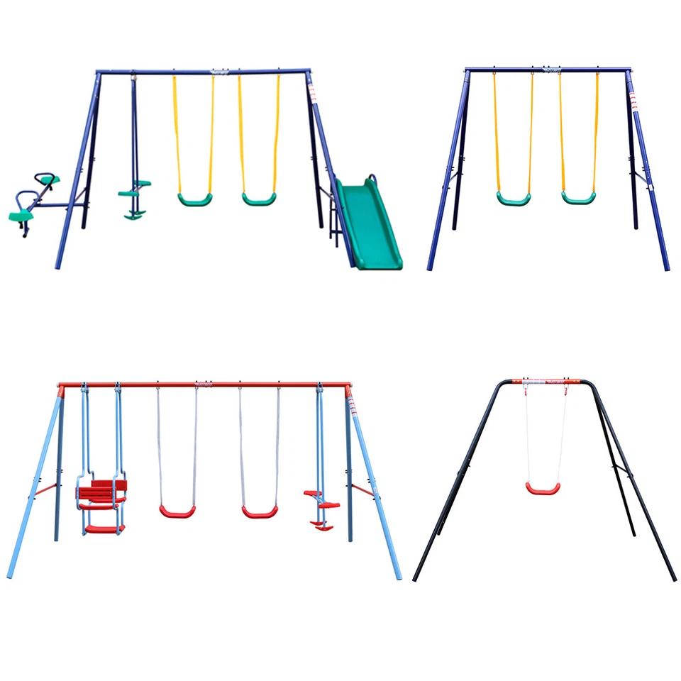 MUWO Spielgerüst mit Schaukeln, Schaukelwippe, Wippe, Rutsche Gartenschaukel neu