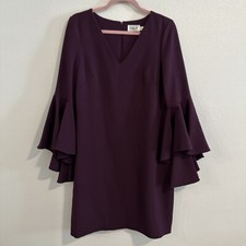 Eliza J Burgundy Bell Sleeve Shift Dress Size 6