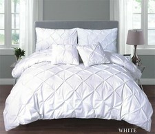 EGYPTIAN COTTON Mix PINTUCK DUVET COVER SET BEDDING SETS DOUBLE KING SUPER KING