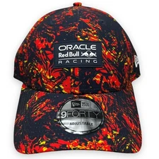 Red Bull Oracle Racing F1 Hat Mens Strapback New Era 9Forty Cap All Over Print