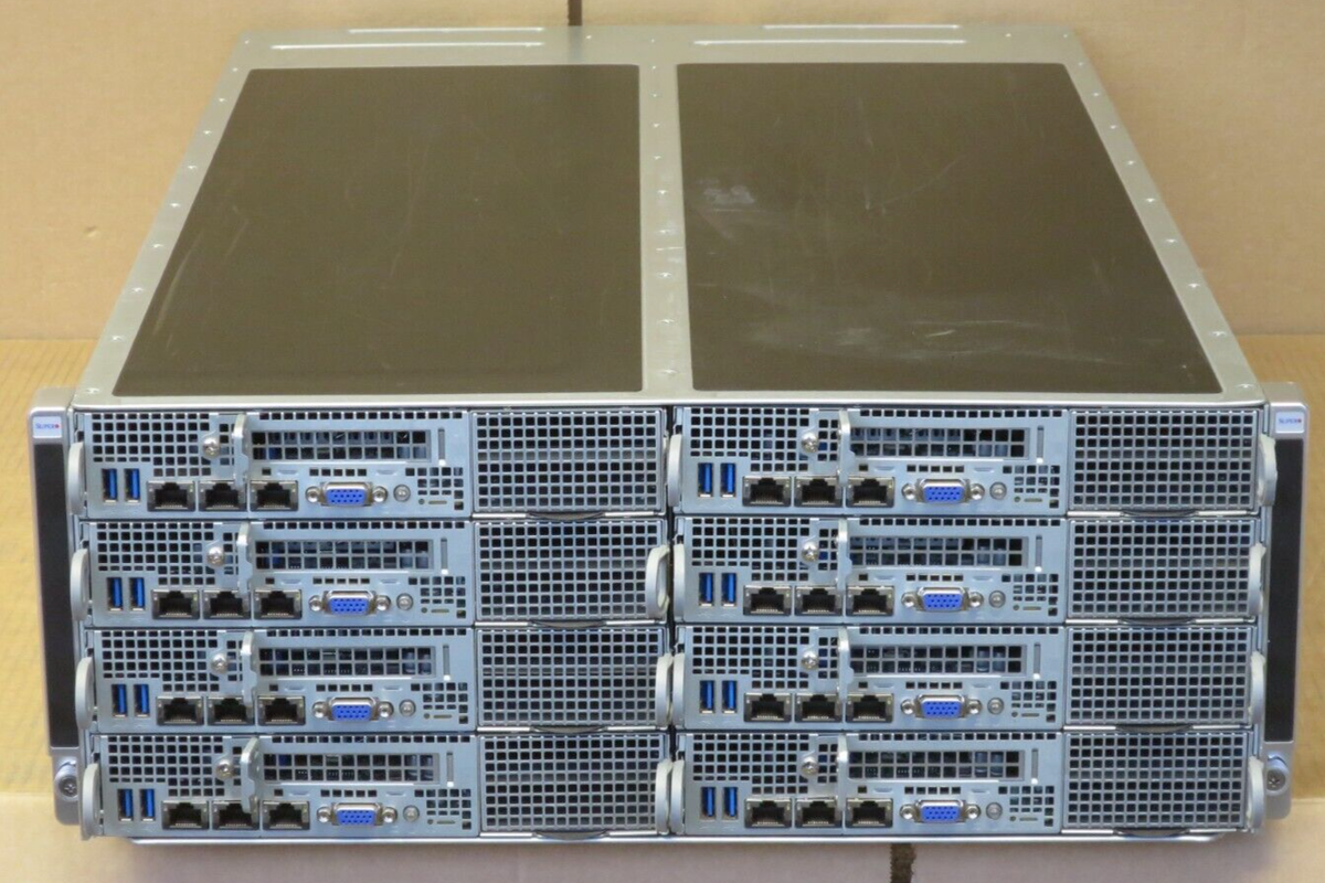 スーパーファミコン Supermicro SuperServer F618R3-FT CSE-418 8x X10DRFF Servers 16x E5