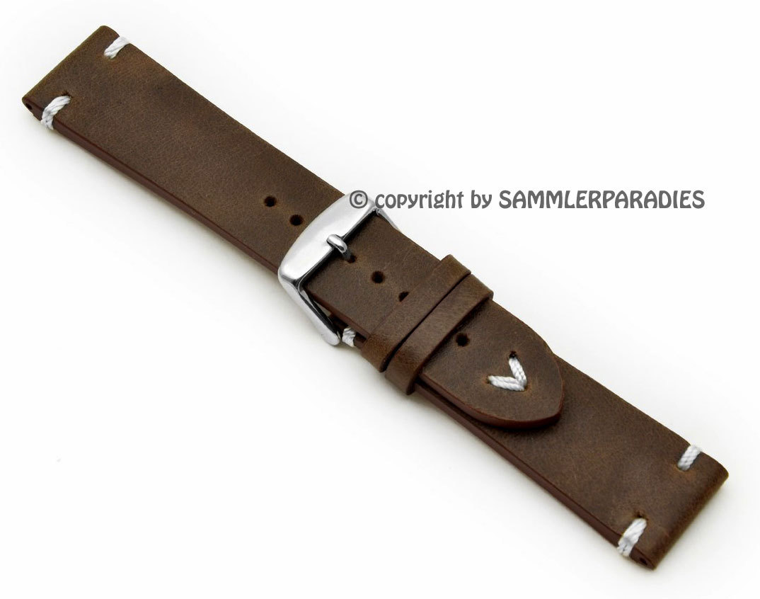 Cinturino Orologio 20mm Rios1931 Vintage Retr&ograve; Look Pelle V-Strap Made Germany