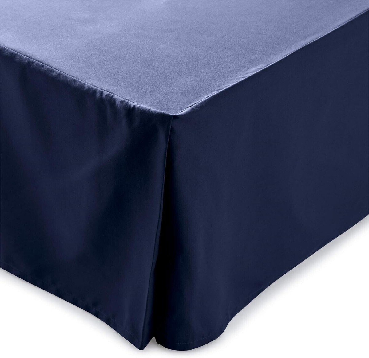 14'' Queen Size Solid Blue Pleated Bed Skirt Soft Microfiber