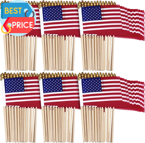 50 Pcs US Stick Flag 8 X 12 Inch Small American Flag Lawn Flags Handheld America - Picture 10 of 12