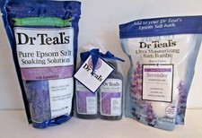 Lot Dr. Teal's Lavender Epsom Salt, Bath Bombs Foaming Bath Body Wash Travel Sz