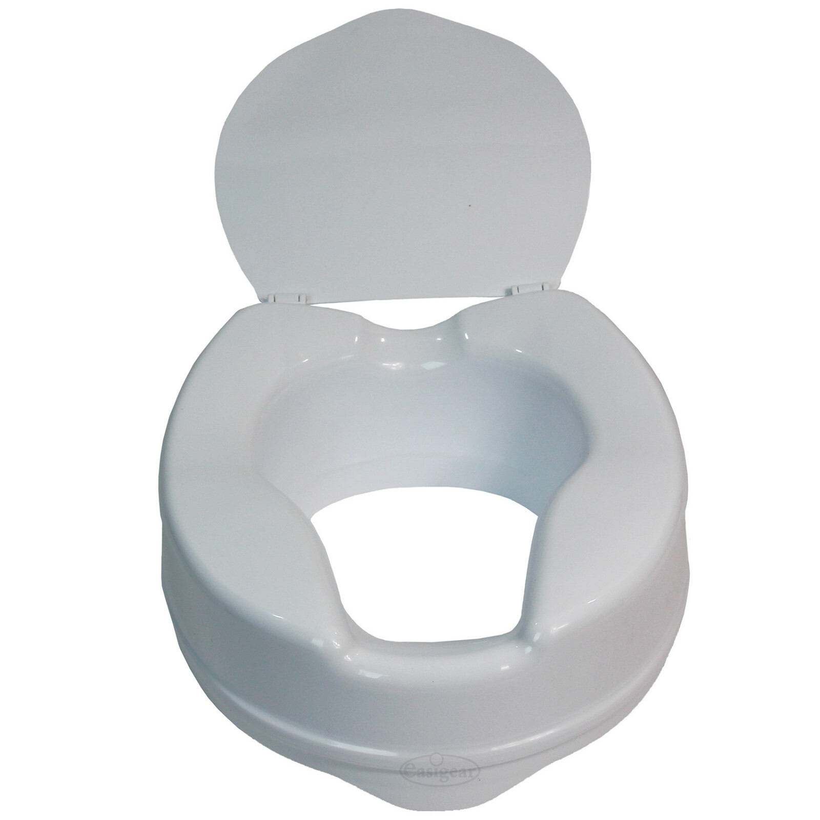 Raised Toilet Seat Aid with Lid 10cm 4inches Elevated Strong and