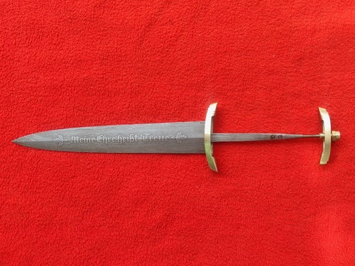 "Meine Ehre heißt Treue" Damascus Steel German SS Dagger Blade with Guard & Nut - Picture 3 of 15