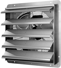 20 Inch Wall Mounted Shutter Exhaust Fan Aluminum 1200 RPM 3368 CFM Silver