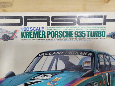 Vintage Tamiya 1/20 Scale Kremer Porsche 935 Turbo Motorized Model