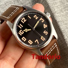 Tandorio 39mm NH35A Automatic Men Watch Sapphire Crystal 200M Waterproof Black