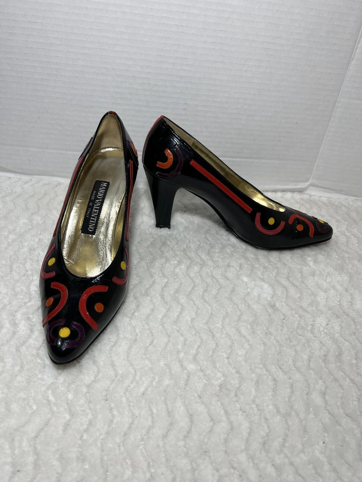 Scarpe Vintage Mario Valentino Tacchi Donna 8.5 LG Multicolore Pelle Made Italy