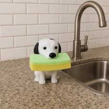 Dog Sponge Holder with Sponge Fun Kitchen Counter Organizer, Novelty Gift Idea