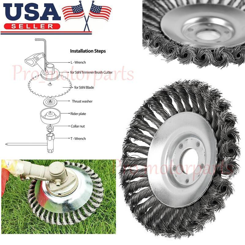 6 8 10 Inch Steel Wire Wheel Brush Grass Trimmer Head Weed With Adapter