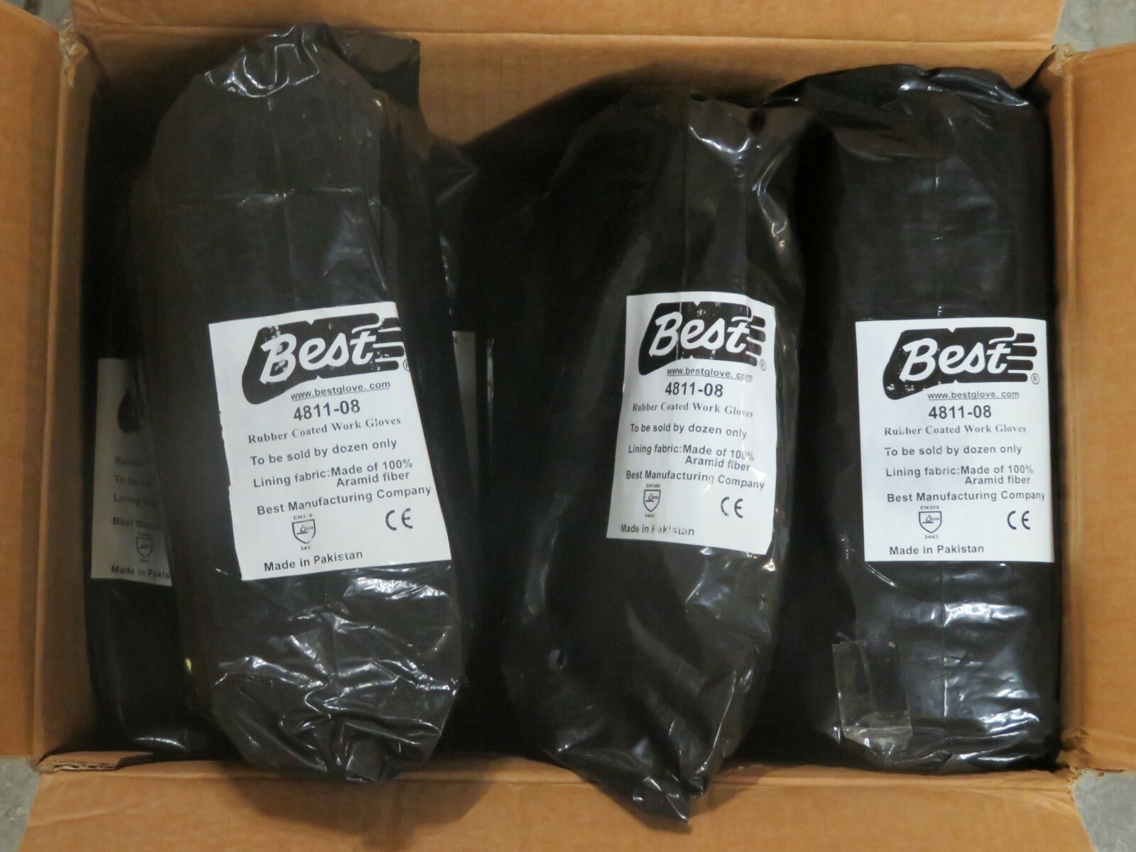 12 pairs SHOWA BEST Cut-Resistant Rubber Coated Work Gloves Medium 4811-08