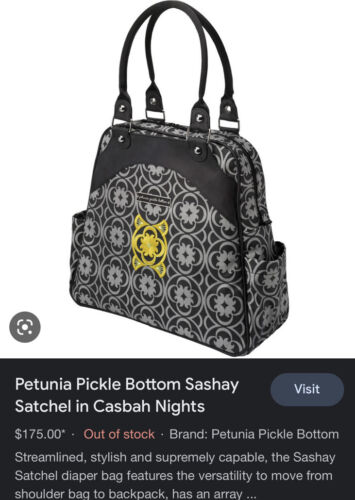 PETUNIA PICKLE BOTTOM 'Sashay Satchel' Canvas Backpack Diaper Bag casbah nights - Picture 1 of 8