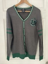 Harry Potter Slytherin Knitted Cardigan Sweater Small Wizarding World Unisex