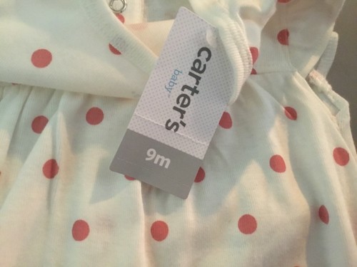Carter’s 6-9 Mo. Girls White /Pink Polkadots and Bows Romper Koala Bear On Rear - Picture 6 of 6