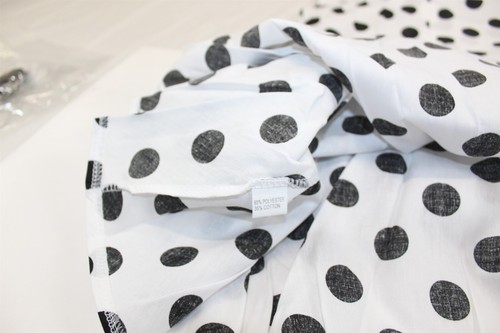 Swing Dress White & Black Polka Dots Party Knee Length Sleeveless Large Women's - Picture 8 of 8