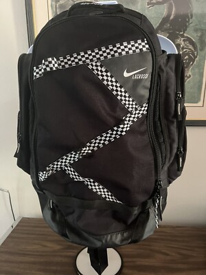 NIKE Face Off Game Day Lacrosse Backpack Equipment Bag Black