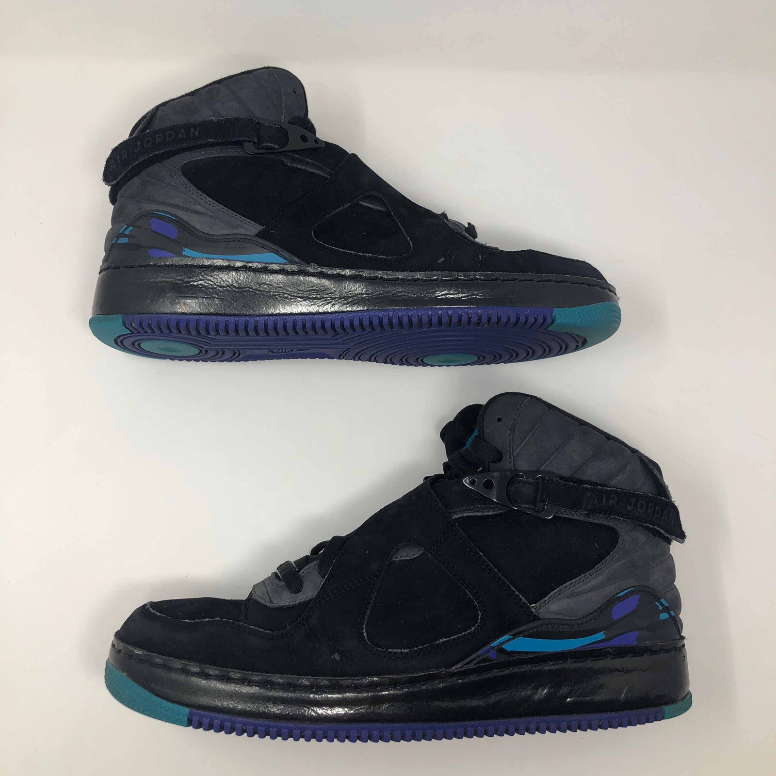 aqua blue and black jordans