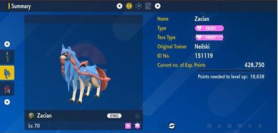 Pokemon Scarlet & Violet 6IV ZACIAN Max EVs