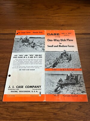 Case Tractor WRA WRH One Way Disk Plow Brochure GDSD9
