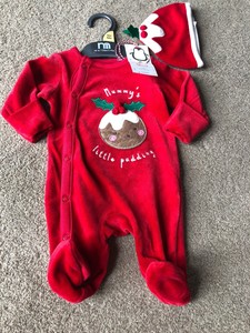christmas pudding sleepsuit