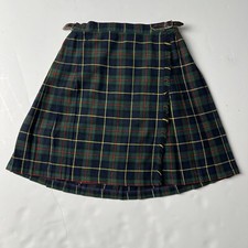 Vintage Made in England Women's Skirt Acrylic Wool Plaid Multicolor Size 14