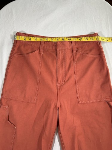 Pilcro Painted Puddle Flare Cargo Pants Womens Size 28 Burnt Orange Boho - Picture 11 of 14