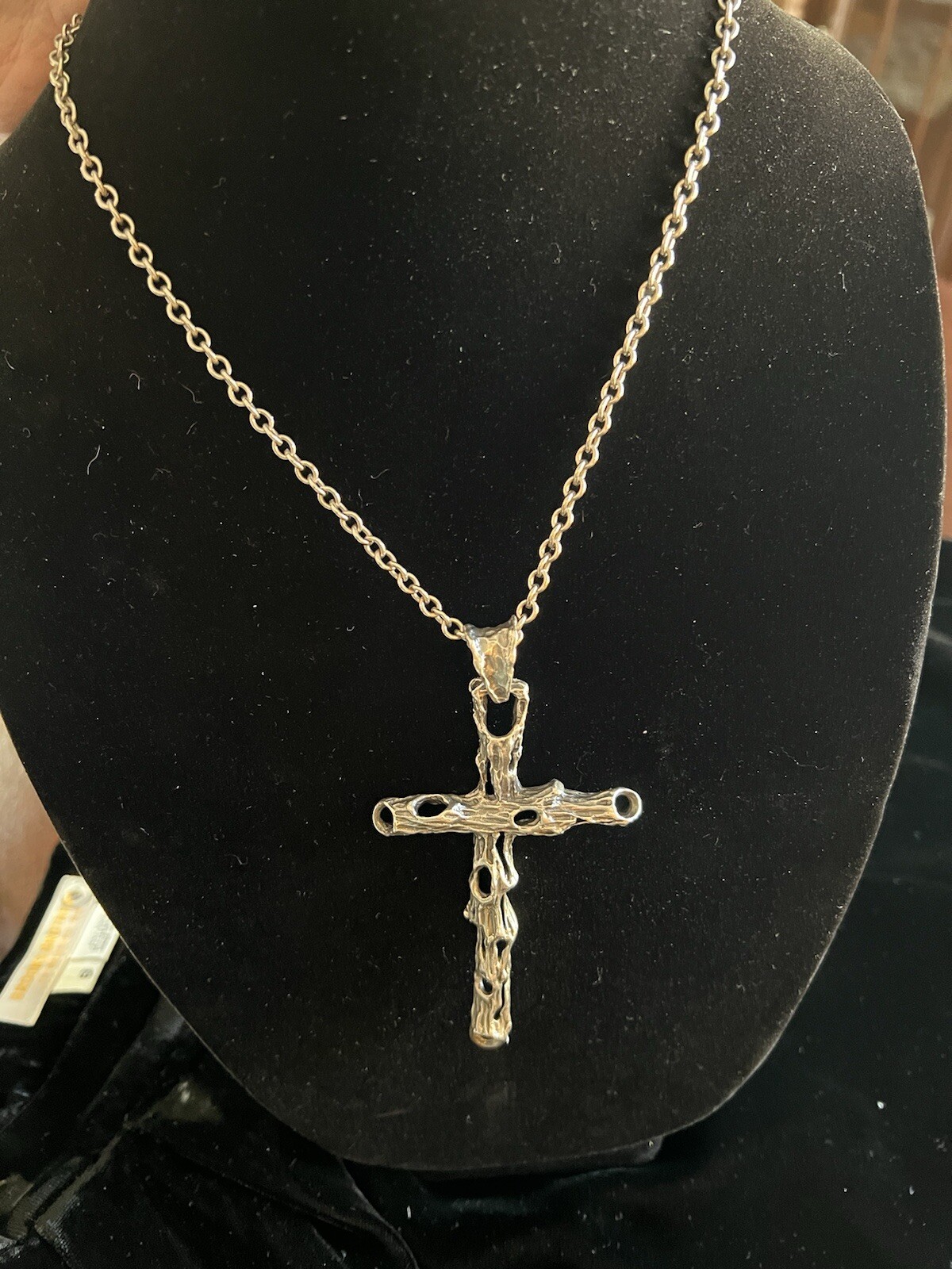Rustic Sterling Silver Cross - image 5