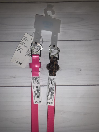 The Children’s Place 2 Girls Belts in Hot Pink and Leopard in Size 8 to 14 - Picture 2 of 4
