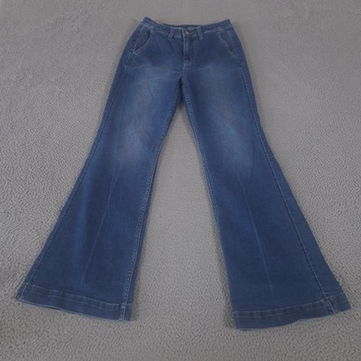 Old Navy Jeans Womens 6 Blue Flare Trouser Extra High-Waisted 360 Stretch Denim