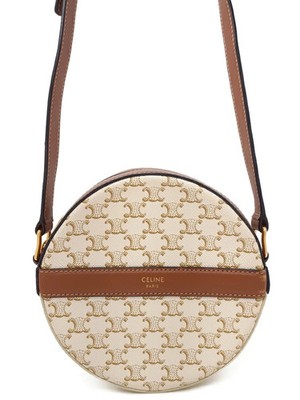 Celine Triomphe Canvas Round Purse Shoulder Bag 10G342CAM Coated Canvas #TB1036