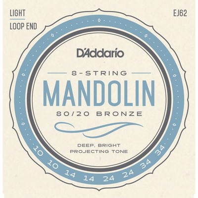 D'Addario EJ62 10-34 Mandolinen Saiten 80/20 Bronze Loop End - Saiten