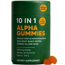 True Alpha 10-in-1 Shilajit Gummies 4000mg Energy Immune 60ct Men